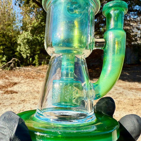 Fat Boy Glass - Mini Taurus V1 - Green Star Dust Over Ghost