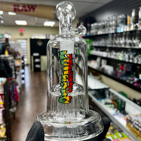 Leisure Glass 44mm Mag Rig/Bubbler (Rasta Letters)