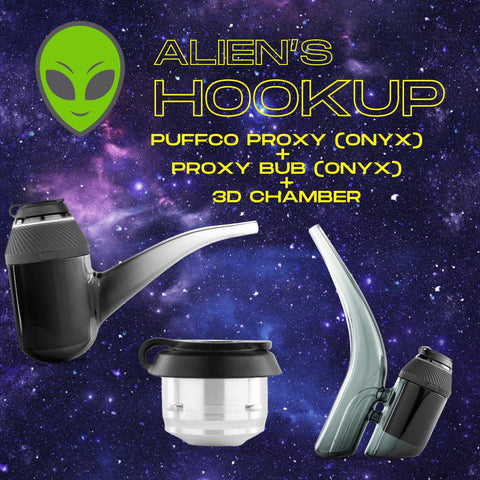 Proxy Bundle: Puffco Proxy Black + Black Bub Glass + Proxy 3D Chamber