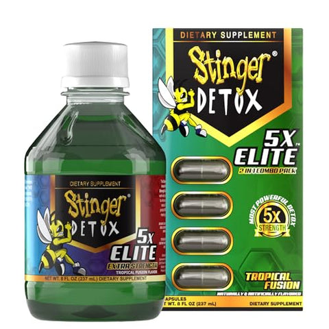 Stinger Detox 5X Elite Combo-8 oz & capsules