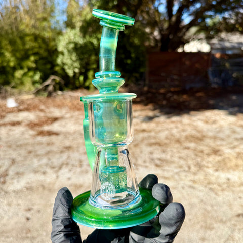 Fat Boy Glass - Mini Taurus V1 - Green Star Dust Over Ghost