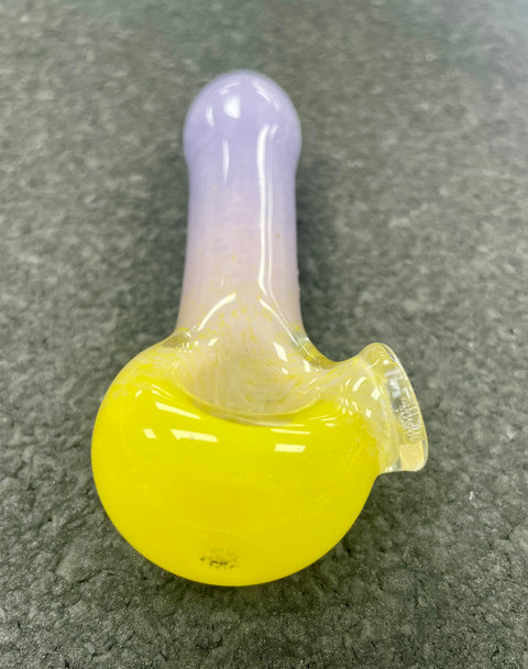 Three Tone Frit Pipe - Yellow, pink & purple #3