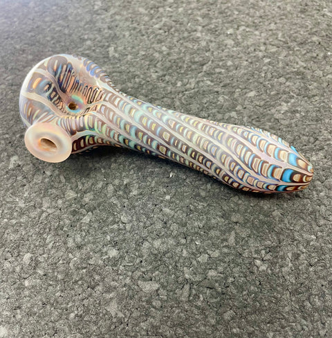 Wrap & Rake Frosted Pipe - Blue & Brown