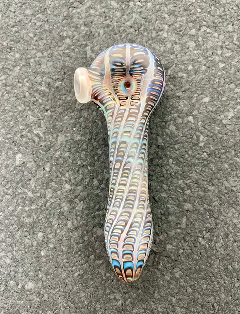 Wrap & Rake Frosted Pipe - Blue & Brown