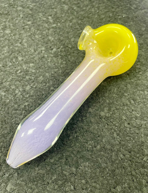 Three Tone Frit Pipe - Yellow, pink & purple #3