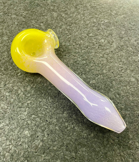 Three Tone Frit Pipe - Yellow, pink & purple