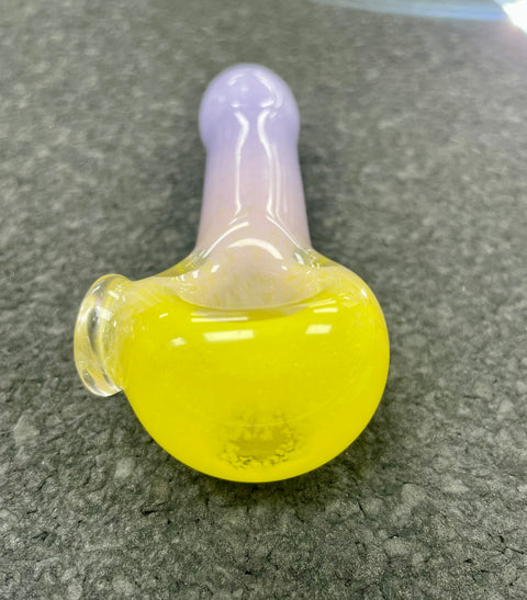 Three Tone Frit Pipe - Yellow, pink & purple