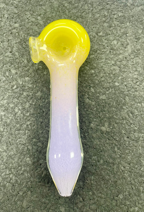 Three Tone Frit Pipe - Yellow, pink & purple #3