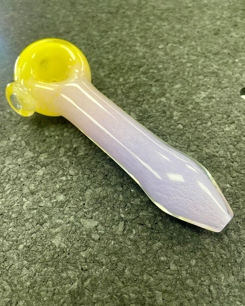 Three Tone Frit Pipe - Yellow, pink & purple #2