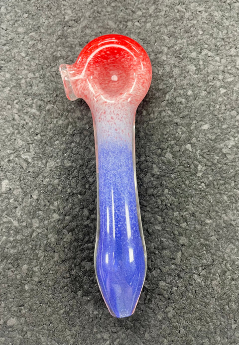 Three Tone Frit Pipe - Red, White & Blue