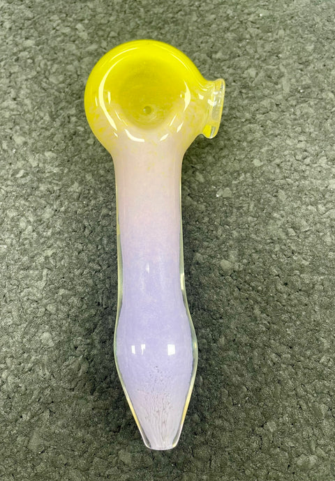 Three Tone Frit Pipe - Yellow, pink & purple