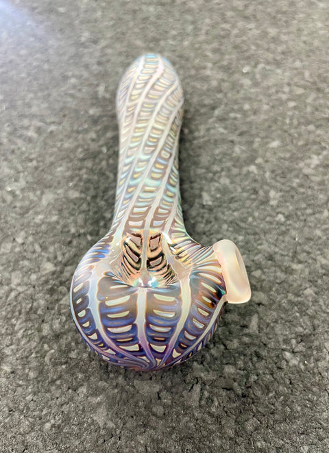 Wrap & Rake Frosted Pipe - Blue & Brown