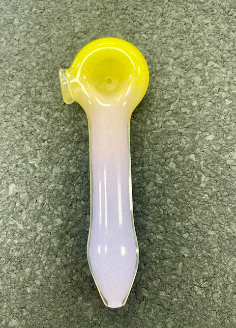 Three Tone Frit Pipe - Yellow, pink & purple #2