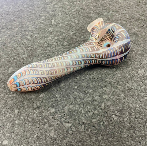 Wrap & Rake Frosted Pipe - Blue & Brown