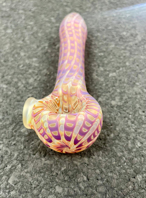 Wrap & Rake Frosted Pipe - Pink & Amber