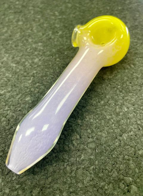 Three Tone Frit Pipe - Yellow, pink & purple #2