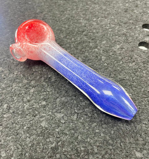 Three Tone Frit Pipe - Red, White & Blue