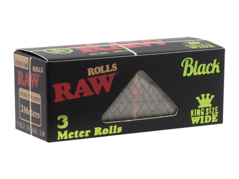 Raw Rolls 3 Meter Black Organic Hemp King Wide Size