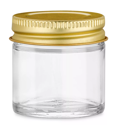 1 oz Glass Jar / Gold Lid - Clear Straight-Sided