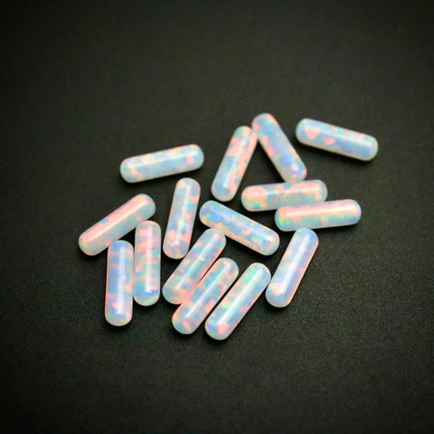 White Opal - Mini Opal Pillars (3X10mm) by Ruby Pearl Co.