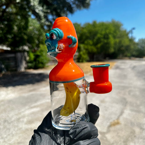 Catalyst Glass - Orange / Aqua Smokin' Chimp Rig