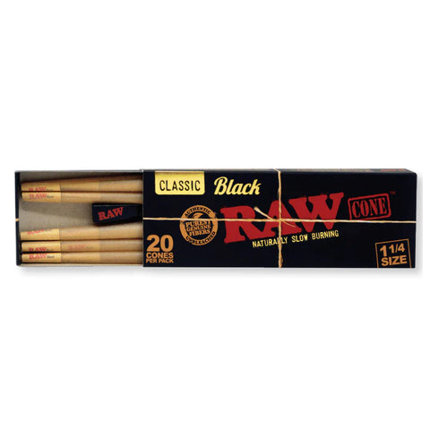 RAW Black Cones 1 1/4 20pk