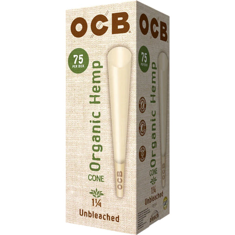 OCB Cones-Organic Hemp : 75pk 1 1/4