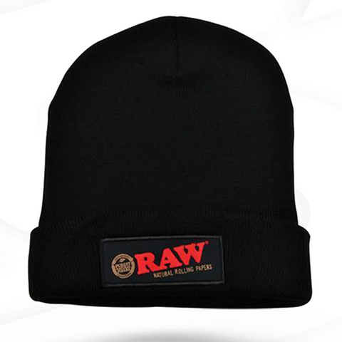 Raw Knit Hat-Black