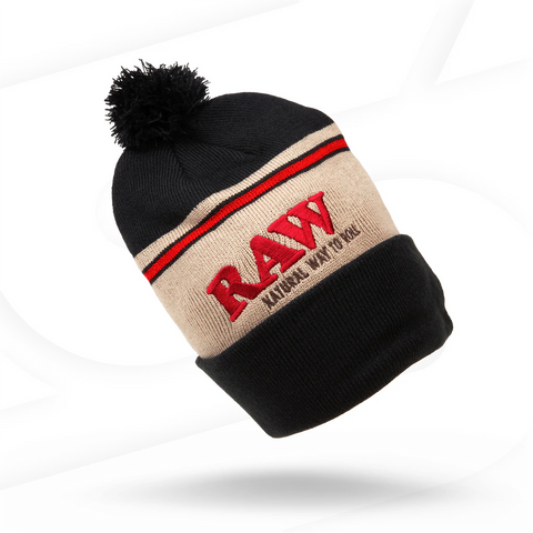 Raw Knit Hat - Black/Brown