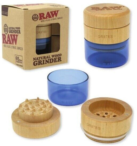 Raw Natural Wood Grinder & Glass Storage